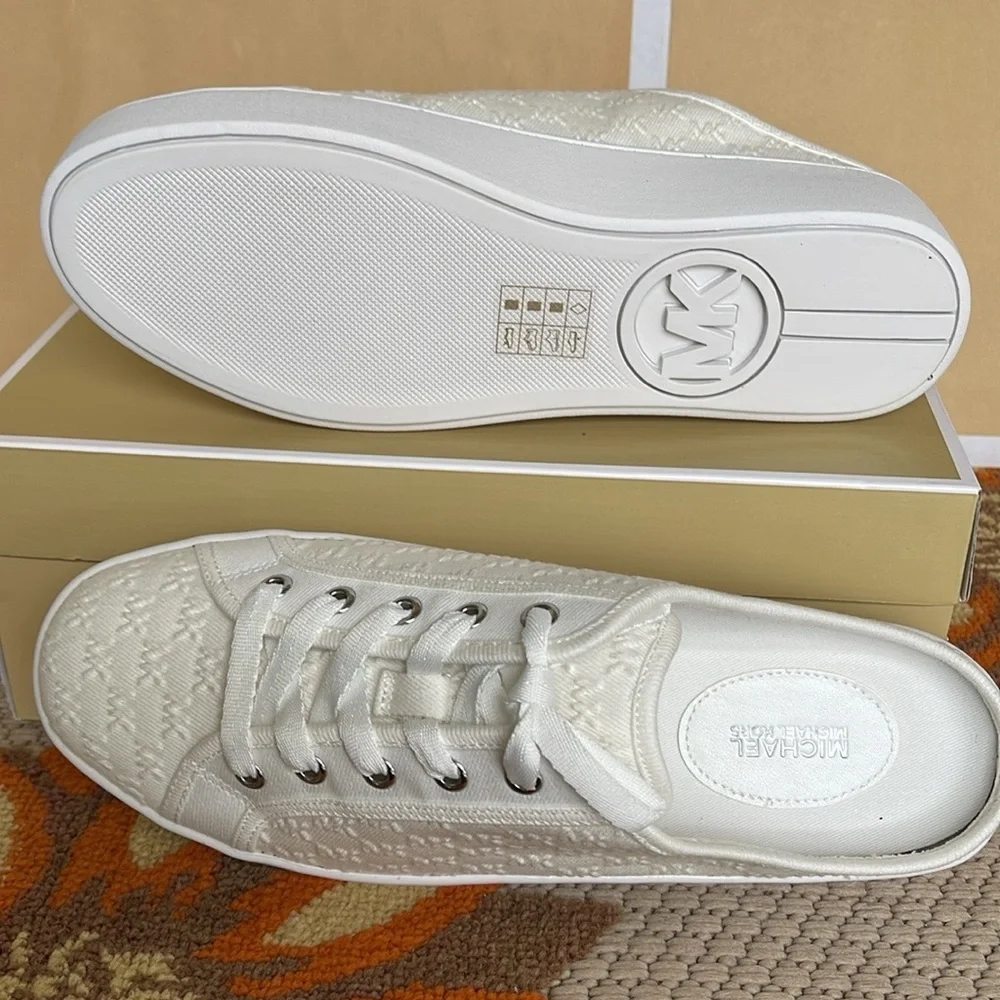 Michael Kors POPPY SLIDE SNEAKERS MK DEBOSSED WASHED DENIM 49T4POFP2D Platforms